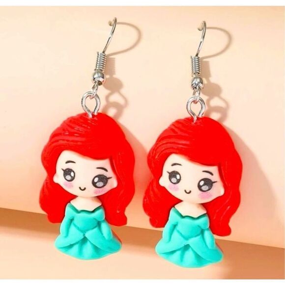Y2K Disney Little Mermaid Acrylic
Figure Dangle Statement Halloween Earrings - Picture 1 of 5